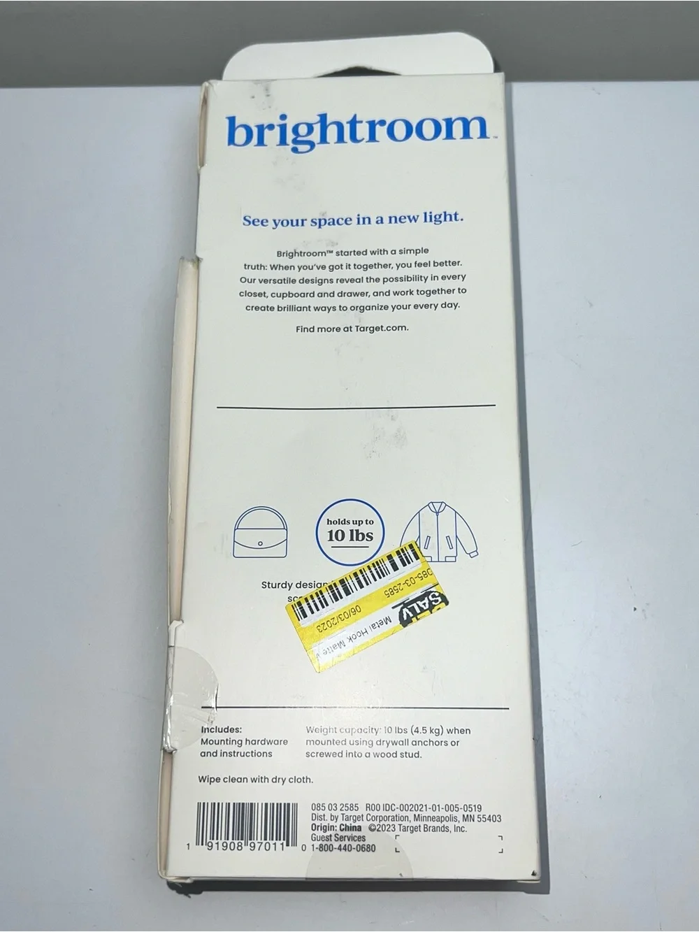Matte White Metal Hook for Wall or Door